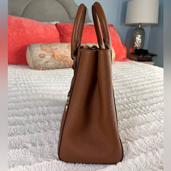 Michael Kors Sutton Satchel Saffiano Leather Brown NWOT - Picture 13 of 15